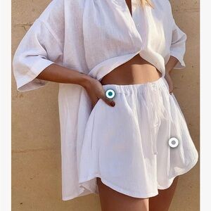 Fixmatti Women Casual Shorts Y2k Streetwear White